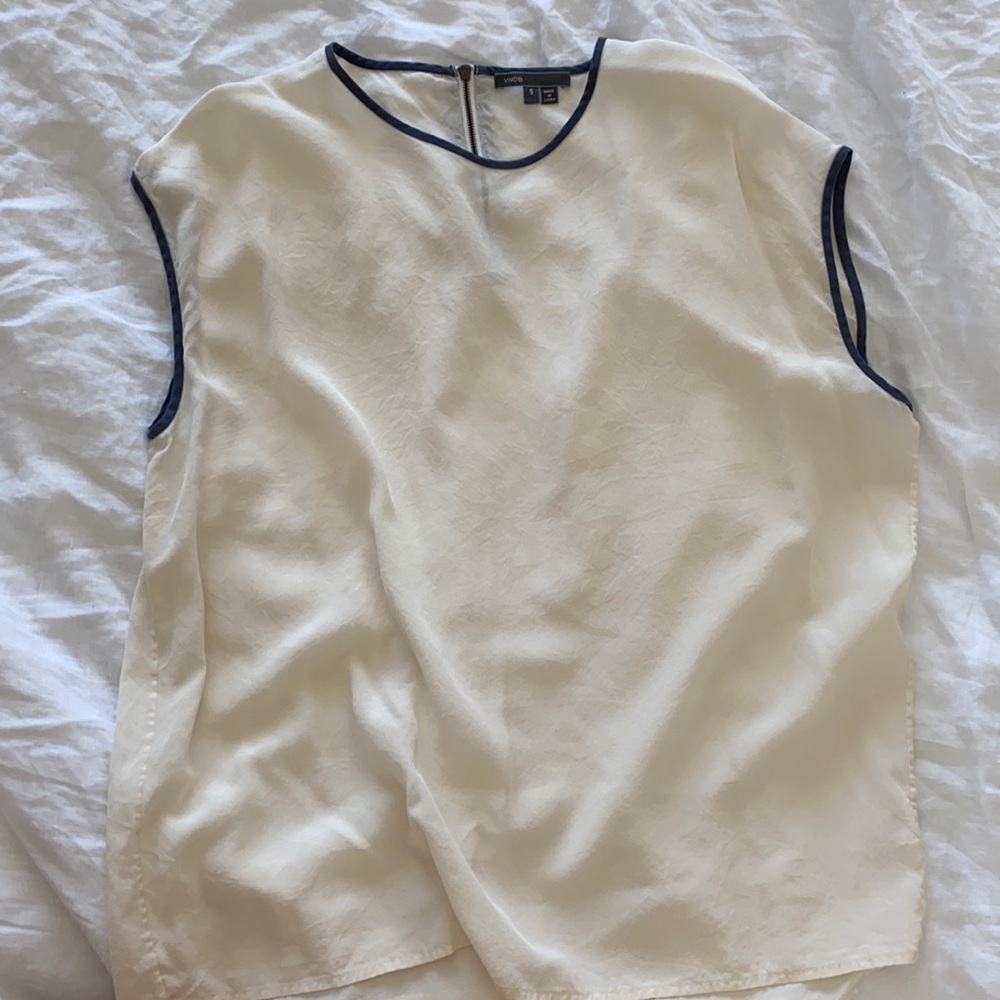 Vince cream silk top